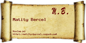 Matity Bercel névjegykártya